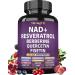 NAD Resveratrol Supplement with Berberine Quercetin CoQ10. Anti-Aging Formula for Women & Men. Liposomal NAD Plus NAD+ Booster Pure Organic Vitamin USA 60 Count (Pack of 1)
