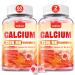 Calcium 1200 mg with Vitamin D3 Supplement for Adults - Calcium Gummies with Vitamin D3 5000IU, K2, B12 for Women Men - Extra Absorption Calcium Citrate - Natural Strawberry Flavor, 120 Gummies Strawberry 60 Count (Pack of 2)