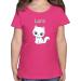 Gift with name personalized by Shirtracer - T-Shirt Girls - Cute Cat Cats Cat Motif Cat Cats 01 Fuchsia 104
