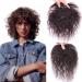 10" Human Hair Topper 8x12cm Rose Base Curly Clip in Hairpiece for Women Cover Thin Hair Black