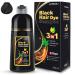 Hair Dye Shampoo for Gray Hair Hair Color Shampoo for Women Men Gray Coverage Herbal Ingredients 3 in 1 Hair Dye 500ml (Black)
