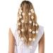 COMNICO Flower Hippie Headband 70 s Bohemian Style Floral Sunflower Crown Daisy Hair Wreath Summer Bridal Headpiece Photo Props Hair Accessories (white)