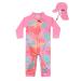 weVSwe Baby Girl Swimming Costume UV Protection Rash Guard One Ppiece Swimsuit with Toddler Sun Hat Flap Cap 0-3 Years 3 Years Fish Scales-3