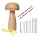 EYANKUNG Darning Mushroom Cute Wooden Sewing Tool Repair Make Mending with Sewing Needles Set Blunt Aluminum Bent Tip Tapestry Needles