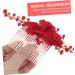 Ipetboom Flower Hair Comb Bridal Hairpiece Bridal Accessories Wedding Hair Accessories Hair Combs for Women Accessories Flower Hair Accessories Tiara Bride Hairpin Rhinestones Red - Buy Online on GoSupps.com