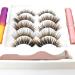 6D Magnetic Eyelashes Set with Brown and Black Magnetic Eyeliner - Includes 5 False Eyelashes, Tweezers (5 pairs - Brown) - Buy Online on GoSupps.com