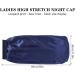 Firtink 3 Pcs Long Satin Bonnet Sleep Cap Set for Natural Hair - Black, Navy, Purple - Wide Elastic Band for Women - Extra Large Silk Bonnet for Night Sleep - Buy Online on GoSupps.com