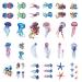 SanerLian Jellyfish Octopus Temporary Tattoo Sticker Ocean Waterproof Party Favor Watercolor Body Art 10.5X6cm Set of 24 (SF195)