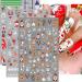 10 Sheets Christmas Nail Art Stickers Decals Self-Adhesive Kids Cute Bule White Pine Tree Reindeer Nail Supplies Nail Art Design Decoration Accessories - Buy Online on GoSupps.com