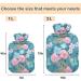 Naanle 2L Hot Water Bottle with Cover - Blue Pink Floral Hot Water Bottle for Back Pain Relief Hand & Foot Warmer Neck Warmth & Cold Therapy - Buy Online on GoSupps.com
