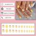 24pcs Short Oval French Tip Yellow Lemon False Nails - Glossy Removable Fake Nails for Women and Girls - Buy Online on GoSupps.com