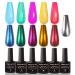 Jelly Metallic Chrome Gel Nail Polish Sets 5 Colors Jelly Gel Nail Polish and 1pcs Silver Liquid Chrome Mirror Gel Nail Polish Jelly Metallic Chrome Gel Set