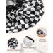 mikimini Reusable Waterproof Double Layer Shower Cap for Women - XL Checkerboard - Non-Fading & Stretchy - Ideal for Long Hair - 1 Pack - Buy Online on GoSupps.com