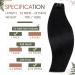 RUNATURE 40CM Real Hair Wefts Black Extensions - 100g Straight Hair for Sewing | Color #1 - Buy Online on GoSupps.com