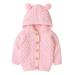 puseky Baby Boys Girls Knit Sweater Hooded Ears Warm Cardigan Coat Tops Jacket Outwear 6-12 Months Pink