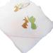 Soft White Baby Hooded Bath Towel with Elephant & Rabbit Embroidery | 100% Cotton | Perfect Baby Shower Gift | 75cm x 75cm - Buy Online on GoSupps.com