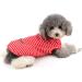Zunea Striped Dog Shirt for Small Pets - Cool Summer Tank Top Soft Cotton XL Red T-Shirt for Dogs & Cats - Buy Online on GoSupps.com