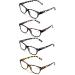 V.W.E. 4 Pairs Women Leopard Meow Reading Glasses - Fashionable Clear Lens Readers in Demi Tortoise - Assorted 1.75x Magnification - Buy Online on GoSupps.com