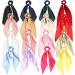 Satin Hair Scarf Scrunchies for Women Bow Hair Bobbles Elastic Hair Bands Pack of 16pcs Solid Colors