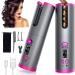 Cordless Auto Curler Curling Iron Portable Rotating Hair Waver with LCD Display Temperature & Timer Settings Built-in Rechargeable Battery Portable Wand Travel Curling Iron for Anytime Black