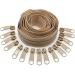 Leekayer 5 Beige Nylon Coil Zippers - 10 Yards Bulk with 25 Sliders for DIY Sewing Craft - Beige - Buy Online on GoSupps.com