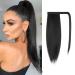 FESHFEN Straight Ponytail Extension Natural Long Ponytails Wrap Around Clip in Pony Tails Hair Piece Synthetic Hairpieces for Women Girls Natural Black 16 inch 16 Inch (Pack of 1) Natural Black 1#-Wrap Around