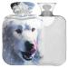 Naanle hot hot water bottle with cover abstract 3D dog Transparent hot water bottle heat bottle for back pain relief handfoot warmer neck warmth and cold therapy 2l