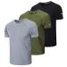 Gaiatiger 3 Pack Sport Tshirts Men's functional shirt Sport Shirt Men Rapid drying training shirt fitness sports shirt running shirt short arm men breathable t-shirt (520) Black gray green-l