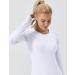 FITTIN Seamless Long Sleeve Workout Top - Women's Crew Neck Sport Shirt for Running, Yoga, Dance - White, Small - Buy Online on GoSupps.com