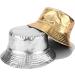 Joylife Metallic Gold Bucket Hat - Trendy Reversible Fisherman Cap | Unisex Packable Design - Buy Online on GoSupps.com