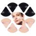8 pieces triangle makeup powder quaste make -up sponge soft sponge powder puff for loose powder foundation wet dry make -up tool (black+complexion)