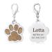 Dog tag with engraving for dogs and cats animal tag paw print motif ID tags address tag gold