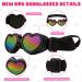 2 Pcs Dog Sunglasses Heart Shape Dog Goggles Small Medium Breed Dog Eye Protection Goggles Anti Fog Glasses with Adjustable Strap for Dog Pet Windproof Foldable Eye Wear (Black  Pink) - Buy Online on GoSupps.com
