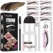 YFulfill Eyebrow Stamp and Eyebrow Stencil Kit for Perfect Eyebrow Makeup Easy-to-Use Waterproof and Natural Look Includes Spoolie and 10pcs Eyebrow Stencils (Brown)