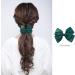2 x Bottle Green Grosgrain Hair Bows on Clip - 10 cm - Buy Online on GoSupps.com