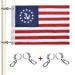 Universal Boat Flag Marine 12"x18" with 4 Boat Flag Pole Kits, Ensign Nautical American Flag Fully with Sewn Stripes for Yacht Boat Ensign 12x18 Inch
