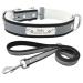 Senristar personalized reflective dog collar and leash set custom engraved warm feed dog hollow band with name tag for small medium large dogs & cats M (width 2.0 cm neck circumference 28-36 cm) black set