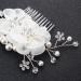 minkissy Floral Hair Comb Wedding Hair Comb Rhinestone Pearl Hair Combs Silk Flower Hair Comb for Bridal Princess Wedding Hair Combs Wedding Headpiece for Bride Girls White - Buy Online on GoSupps.com