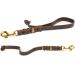 Fat leather short lead leash short leash (35 cm x 12 mm brass brown) 35 cm x 12 mm brass brown