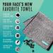 2PK FACESOFT Mini Charcoal-Infused Sweat Towels - Detox Your Workout - 10x9 and 10x6 inches - Buy Online on GoSupps.com