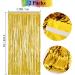 2Pcs Gold Foil Fringe Curtain - HADEEONG 3.28ft x 6.56ft Metallic Tinsel Backdrop Party Streamers Door Curtains Photo Backdrop for Wedding Birthday Bridal Shower Baby Shower Party Decorations - Buy Online on GoSupps.com