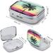 Decorative Tropical Palm Tree Print Pill Box - 2 Compartment Portable Pill Organizer for Medicine - Ideal for Pocket or Purse - Buy Online on GoSupps.com
