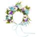 Dressforfun 302786 Blumen headband hair band flower wreath size adjustable for wedding or traditional costume party purple turquoise green purple turquoise light blue green white unit size