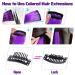 Colored Hair Extensions Clip In | 22 Inch Purple Highlights for Girls & Women | 10 PCS Colorful Straight Hair Accessories - Buy Online on GoSupps.com