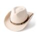 Gossifan Western Cowboy & Cowgirl Hat Felt Wide Brim Women Men Fedora Hats A Belt Stylebeige Medium