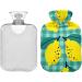 NAANLE Hot Water Bottle 2L - Lemon Fruit Pattern for Pain Relief & Comfort | Transparent Warmth for Bed & Feet - Ideal Heat & Cold Therapy - Buy Online on GoSupps.com