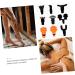 Beavorty 5 Sets of 9-Piece Massage Head & Interchangeable Fascia Accessories for Body Massage Devices - Black - Buy Online on GoSupps.com