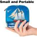 Stylish Menstruation Pad Bag with Zipper | Women's Napkin & Tampon Collection Bag - Sailboat Seagull Sea Blue & Sky Designs - Buy Online on GoSupps.com