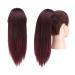 Buy Fine Ponytail Extensions | Smooth Long Clip-in Hair Extensions | Black & Burgundy Tips | 30 cm for Women - Buy Online on GoSupps.com