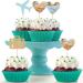 36 Pieces Travel Themed Cupcake Toppers Set Airplane Cupcake Toppers Map Heart Cake Toppers for Travel Themed Baby Shower Party Decorations (Blue and Brown) - Buy Online on GoSupps.com